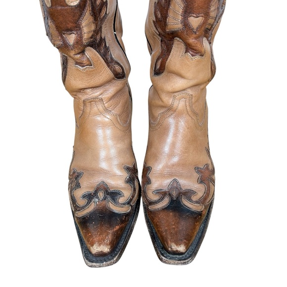 Corral Brown Leather Embroidered Bird Western Cowboy Boots - Picture 5 of 8